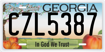 GA license plate CZL5387
