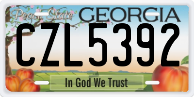 GA license plate CZL5392