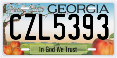 GA license plate CZL5393