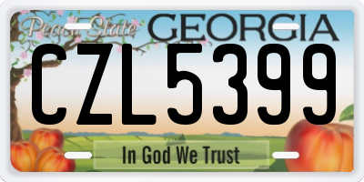 GA license plate CZL5399
