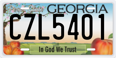 GA license plate CZL5401