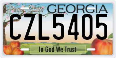 GA license plate CZL5405