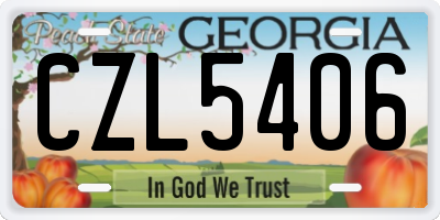 GA license plate CZL5406