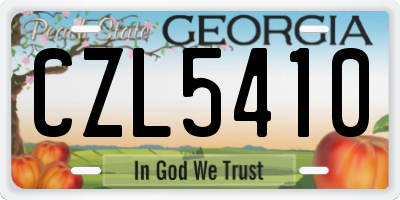 GA license plate CZL5410