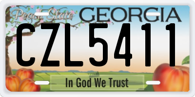 GA license plate CZL5411