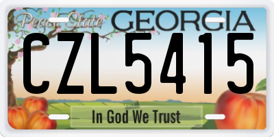GA license plate CZL5415