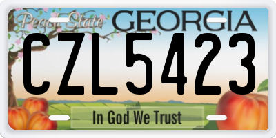 GA license plate CZL5423