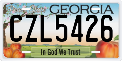 GA license plate CZL5426