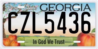 GA license plate CZL5436