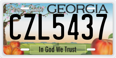 GA license plate CZL5437