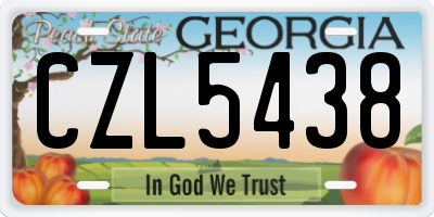 GA license plate CZL5438