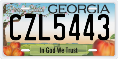GA license plate CZL5443