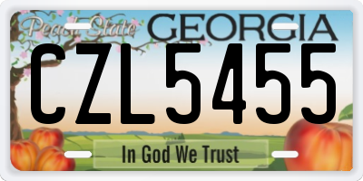 GA license plate CZL5455
