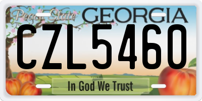 GA license plate CZL5460