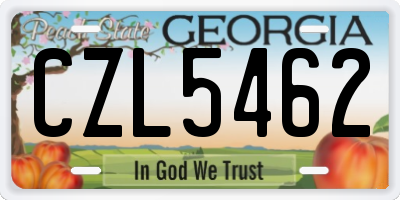 GA license plate CZL5462
