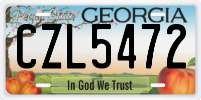 GA license plate CZL5472