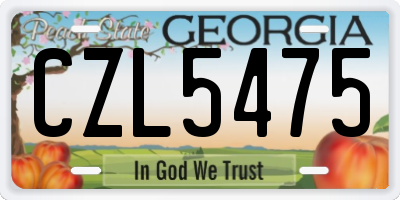 GA license plate CZL5475