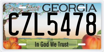 GA license plate CZL5478