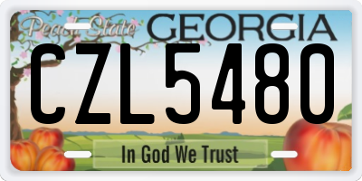 GA license plate CZL5480