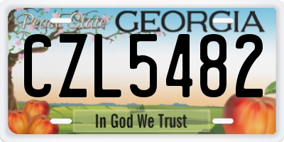 GA license plate CZL5482