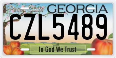 GA license plate CZL5489