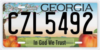 GA license plate CZL5492