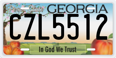 GA license plate CZL5512