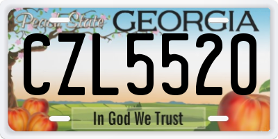 GA license plate CZL5520