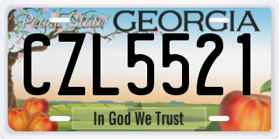 GA license plate CZL5521