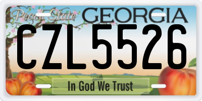 GA license plate CZL5526
