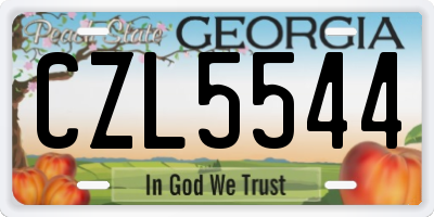 GA license plate CZL5544