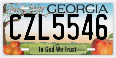 GA license plate CZL5546