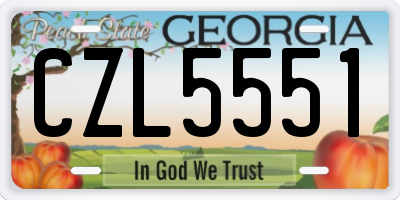 GA license plate CZL5551