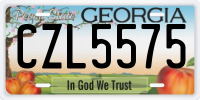 GA license plate CZL5575