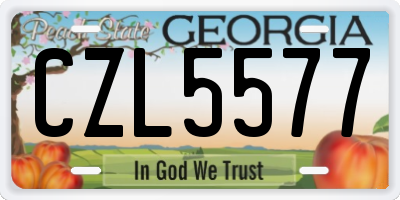 GA license plate CZL5577
