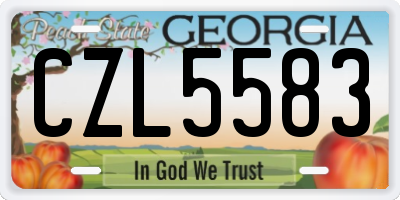 GA license plate CZL5583