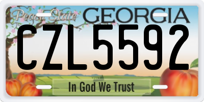 GA license plate CZL5592