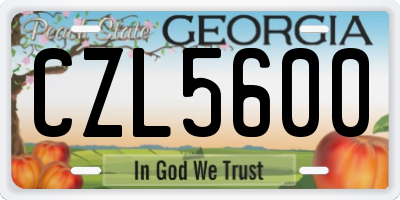 GA license plate CZL5600