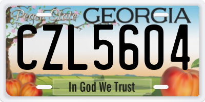 GA license plate CZL5604