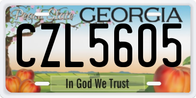 GA license plate CZL5605