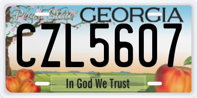 GA license plate CZL5607