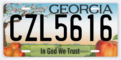 GA license plate CZL5616