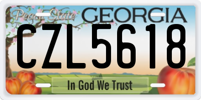 GA license plate CZL5618