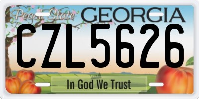 GA license plate CZL5626