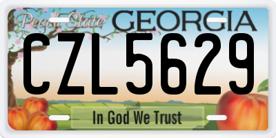 GA license plate CZL5629