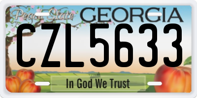 GA license plate CZL5633