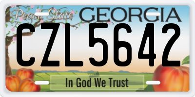 GA license plate CZL5642