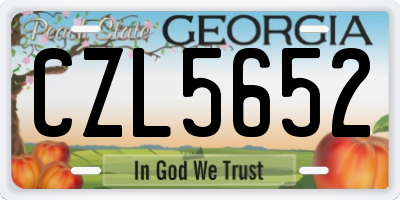 GA license plate CZL5652