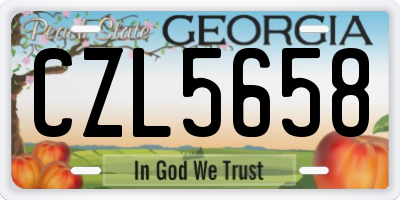 GA license plate CZL5658