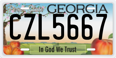 GA license plate CZL5667